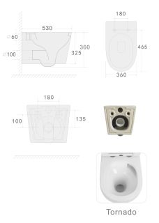 Подвесной унитаз Boheme Avva 973-SET-B безободковый чёрный матовый